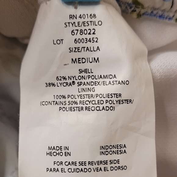 NWT Beach Betty by Miracle Brands Floral Swim Top sz M 678022 - Picture 5 of 6